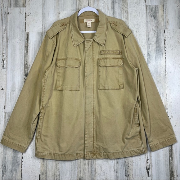 Sundance Mens Chore‎ Jacket Tan Full Zip Utility Style Gorpcore Grunge